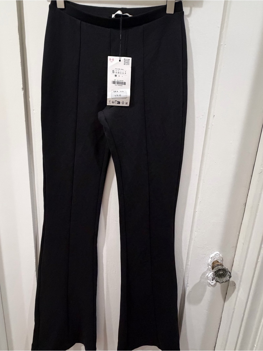 Zara Black Ponte Boot-Flare Pants
